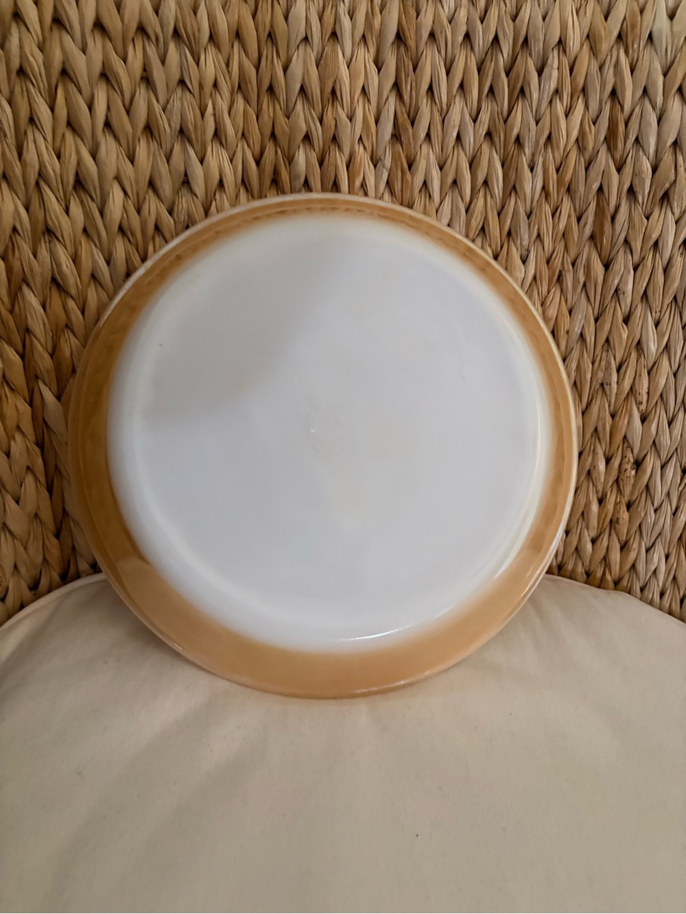 Anchor Hocking Fire King vintage 10” peach luster pie pan plate